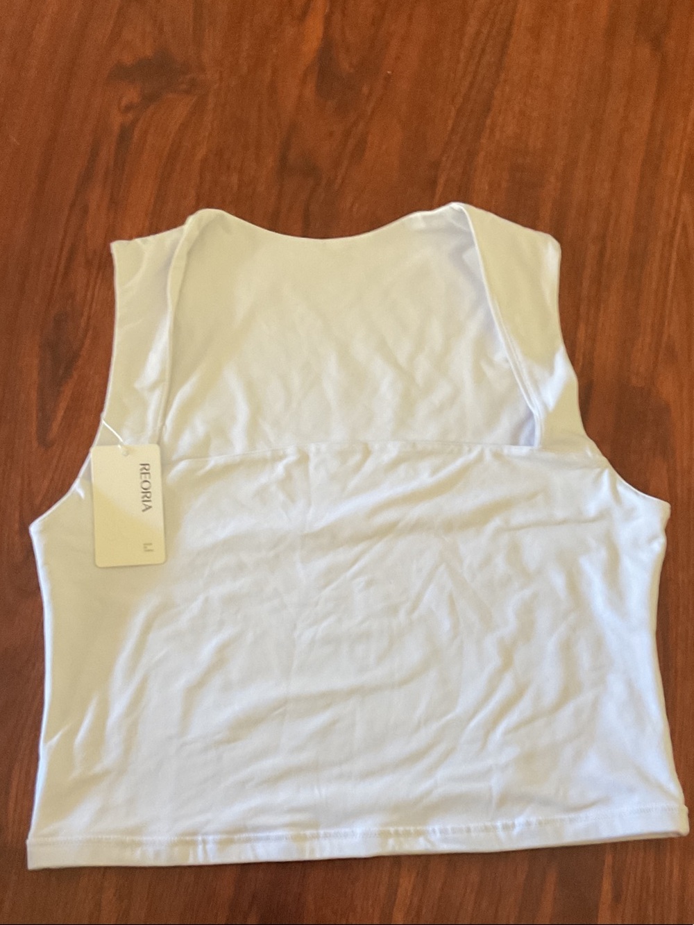 BNWT ReoRia White Women's Square Neck Tank size XXL w spandex